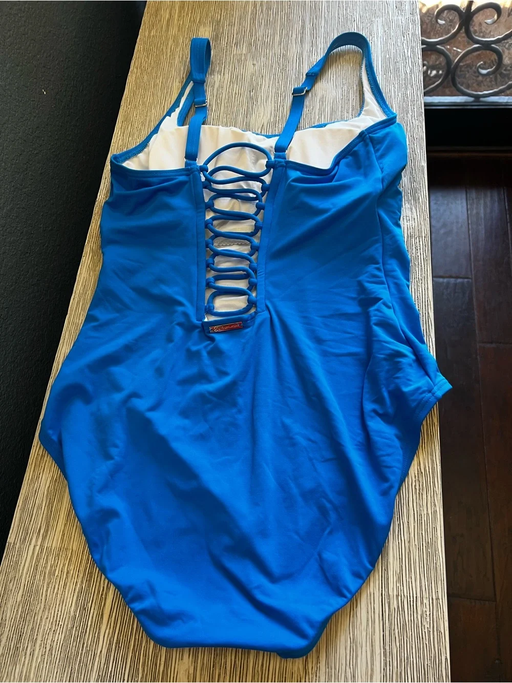 Michael Kors Vibrant Blue Scoop-Back One-Piece Swimsuit